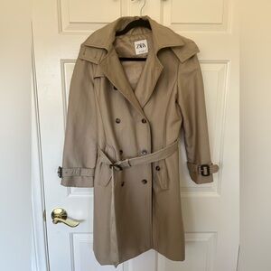 Zara Beige Trench Coat with hood